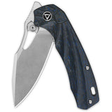 QSP Hornbill Linerlock Blue Carbon Fiber Knife - Compact EDC For Outdoor Enthusiasts by QSP Knife