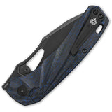 QSP Hornbill Linerlock Blue Carbon Fiber EDC Knife With 3.25 Inch S35VN Blade For Everyday Carry Enthusiasts by QSP Knife