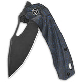 QSP Hornbill Linerlock Blue Carbon Fiber EDC Knife With 3.25 Inch S35VN Blade For Everyday Carry Enthusiasts by QSP Knife