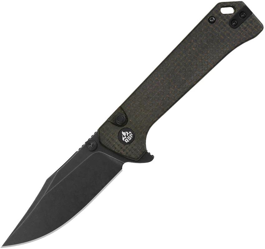 QSP Knife Grebe Button Lock Brown QS147A2 by QSP Knife
