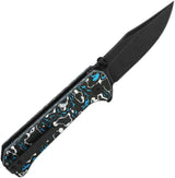 QSP Grebe Button Lock EDC Knife - Premium Compact 3 Inch S35VN Clip Point Blade One Handed Operation by QSP Knife