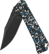 QSP Grebe Button Lock EDC Knife - Premium Compact 3 Inch S35VN Clip Point Blade One Handed Operation by QSP Knife