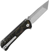 QSP Grebe EDC Knife T Button Lock With 3 Inch S35VN Tanto Blade Noble Raffir Handle by QSP Knife