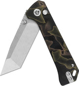 QSP Grebe EDC Knife T Button Lock With 3 Inch S35VN Tanto Blade Noble Raffir Handle by QSP Knife