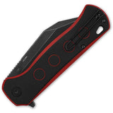 QSP Swordfish Button Lock Knife - Compact EDC Blade With 14C28N Steel And Black Red G10 Scales by QSP Knife