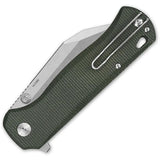 QSP Swordfish Button Lock Knife - Green Micarta Handle With 14C28N Blade One Handed EDC For Outdoor Enthusiasts by QSP Knife