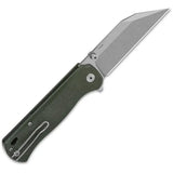 QSP Swordfish Button Lock Knife - Green Micarta Handle With 14C28N Blade One Handed EDC For Outdoor Enthusiasts by QSP Knife