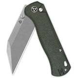 QSP Swordfish Button Lock Knife - Green Micarta Handle With 14C28N Blade One Handed EDC For Outdoor Enthusiasts by QSP Knife