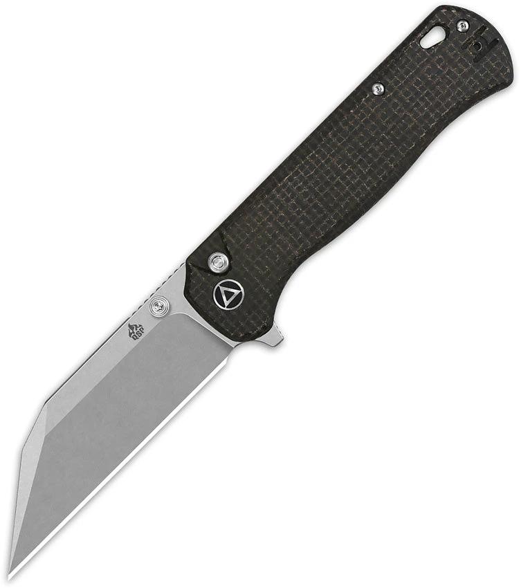 QSP Swordfish Button Lock Knife With 14C28N Stonewash Blade And Brown Micarta Handle For EDC Enthusiasts by QSP Knife