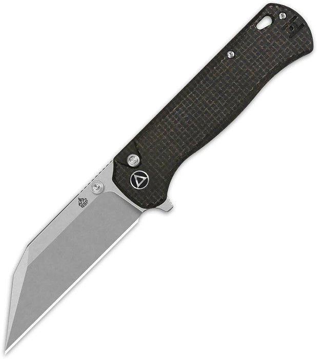 QSP Swordfish Button Lock Knife With 14C28N Stonewash Blade And Brown Micarta Handle For EDC Enthusiasts by QSP Knife