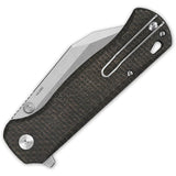QSP Swordfish Button Lock Knife With 14C28N Stonewash Blade And Brown Micarta Handle For EDC Enthusiasts by QSP Knife