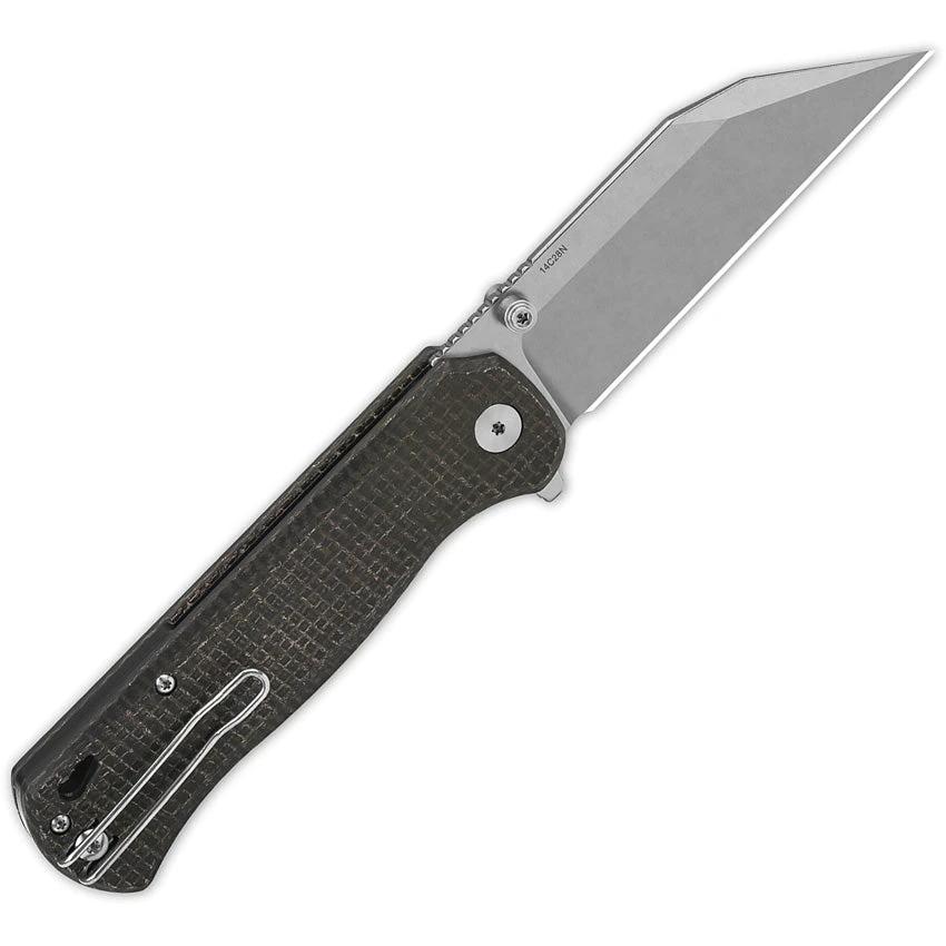 QSP Swordfish Button Lock Knife With 14C28N Stonewash Blade And Brown Micarta Handle For EDC Enthusiasts by QSP Knife
