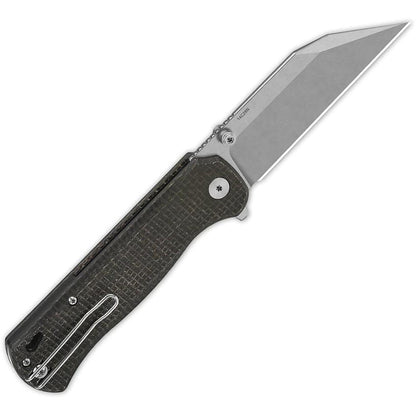 QSP Swordfish Button Lock Knife With 14C28N Stonewash Blade And Brown Micarta Handle For EDC Enthusiasts by QSP Knife