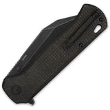 QSP Swordfish Button Lock Folding Knife - One Handed Access Brown Micarta Handle by QSP Knife