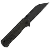 QSP Swordfish Button Lock Folding Knife - One Handed Access Brown Micarta Handle by QSP Knife