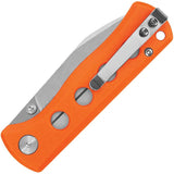 QSP Canary Linerlock Knife Orange G10 Handle 14C28N Stonewashed Drop Point Blade For Everyday Carry by QSP Knife