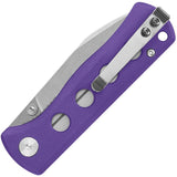 QSP Canary Linerlock Knife Purple G10 Handle, 14C28N Blade Stonewash Finish, EDC Enthusiasts by QSP Knife