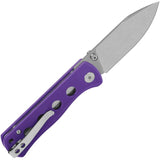QSP Canary Linerlock Knife Purple G10 Handle, 14C28N Blade Stonewash Finish, EDC Enthusiasts by QSP Knife