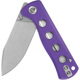 QSP Canary Linerlock Knife Purple G10 Handle, 14C28N Blade Stonewash Finish, EDC Enthusiasts by QSP Knife