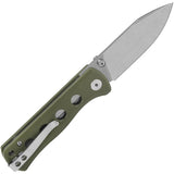 QSP Canary Linerlock Knife Durable Olive G10 Handle For EDC Enthusiasts With 2.88in Drop Point Blade by QSP Knife
