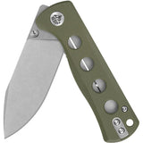 QSP Canary Linerlock Knife Durable Olive G10 Handle For EDC Enthusiasts With 2.88in Drop Point Blade by QSP Knife