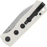 QSP Canary Linerlock Knife - Compact 14C28N Drop Point Blade With White G10 Handle For EDC by QSP Knife