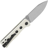 QSP Canary Linerlock Knife - Compact 14C28N Drop Point Blade With White G10 Handle For EDC by QSP Knife