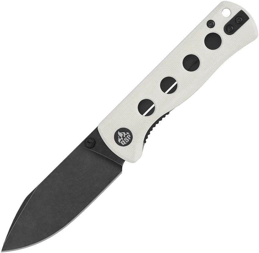 QSP Canary Linerlock Knife White G10 Handle 14C28N Drop Point Blade EDC Enthusiasts by QSP Knife