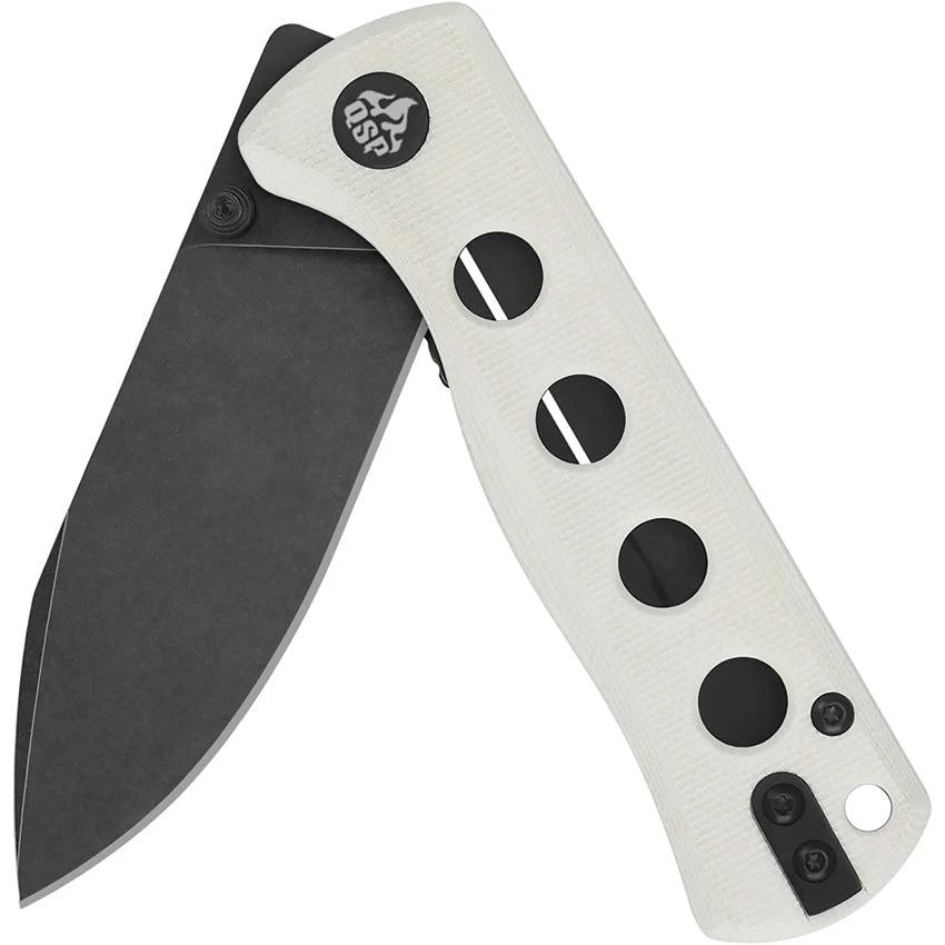 QSP Canary Linerlock Knife White G10 Handle 14C28N Drop Point Blade EDC Enthusiasts by QSP Knife