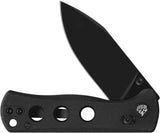 QSP Canary Glyde Lock Blackout Folding Knife - Durable 2.75 Inch Spear Point Blade In G10 Handle For EDC by QSP Knife