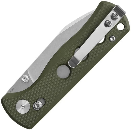 QSP Canary Glyde Knife Locking EDC Folder With OD G10 Handle And Stonewash 14C28N Blade - Easy One Handed Access by QSP Knife