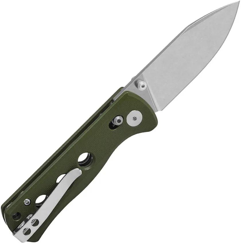 QSP Canary Glyde Knife Locking EDC Folder With OD G10 Handle And Stonewash 14C28N Blade - Easy One Handed Access by QSP Knife