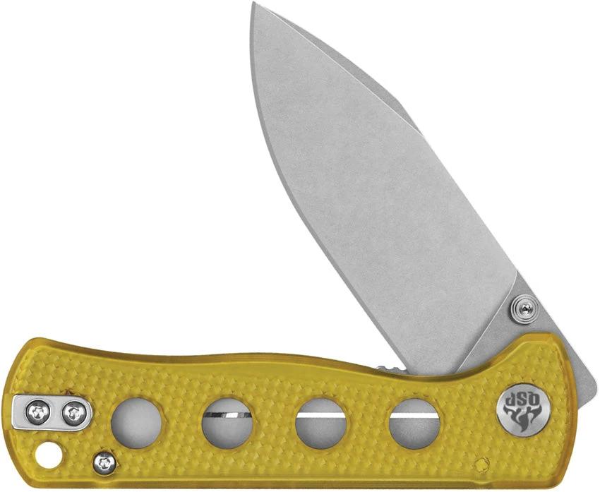 QSP Canary Linerlock Ultem EDC Knife With 14C28N Drop Point Blade And Pocket Clip by QSP Knife