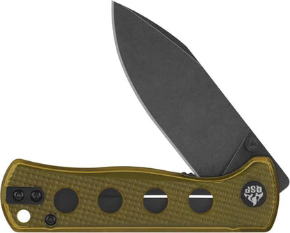 QSP Canary Linerlock Knife Ultem Handle Black Stonewash 14C28N Drop Point - Compact EDC For Enthusiasts by QSP Knife