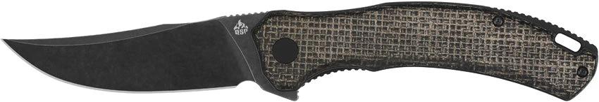 QSP Walrus Linerlock Knife QS151 B2 With D2 Tool Steel Blade Burlap Micarta Handle Rugged EDC Ready by QSP Knife