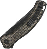 QSP Walrus Linerlock Knife QS151 B2 With D2 Tool Steel Blade Burlap Micarta Handle Rugged EDC Ready by QSP Knife