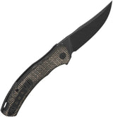 QSP Walrus Linerlock Knife QS151 B2 With D2 Tool Steel Blade Burlap Micarta Handle Rugged EDC Ready by QSP Knife