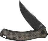 QSP Walrus Linerlock Knife QS151 B2 With D2 Tool Steel Blade Burlap Micarta Handle Rugged EDC Ready by QSP Knife