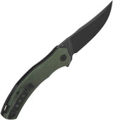 QSP Walrus Linerlock Knife - D2 Blade, Green Canvas Micarta Handle, Compact EDC Tool by QSP Knife