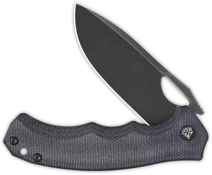QSP Gorilla Linerlock Knife Black Micarta 14C28N Stonewash Blade, 4.5 Inch Closed, EDC Everyday Carry by QSP Knife