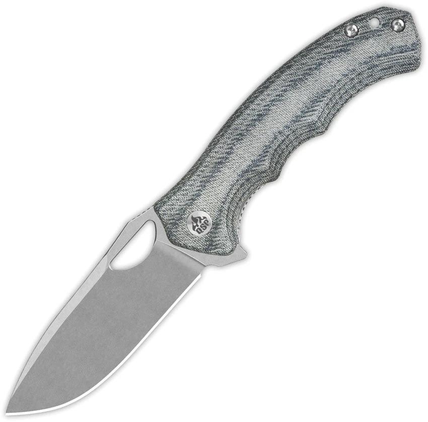 QSP Gorilla Linerlock EDC Knife Durable Denim Micarta Handle And 14C28N Stonewashed Blade For Everyday Carry by QSP Knife