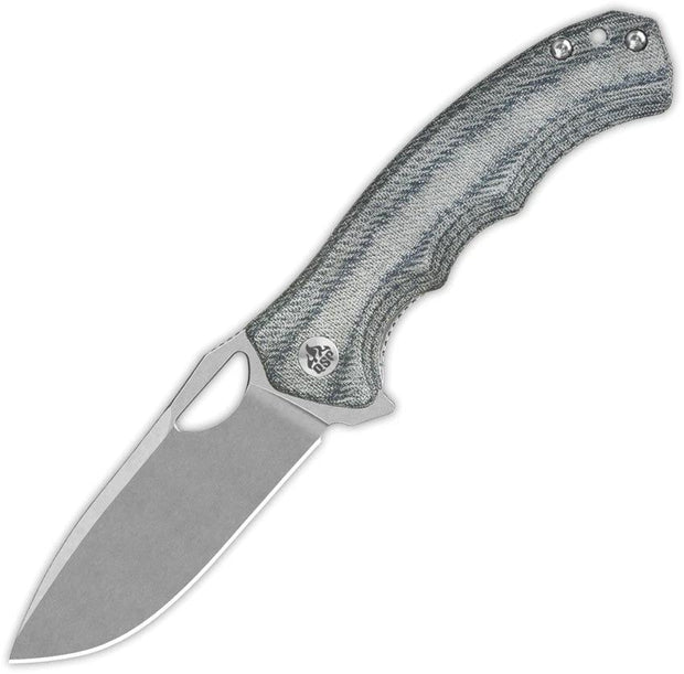 QSP Gorilla Linerlock EDC Knife Durable Denim Micarta Handle And 14C28N Stonewashed Blade For Everyday Carry by QSP Knife