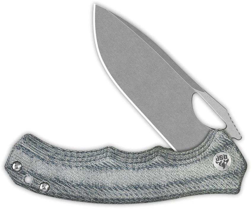 QSP Gorilla Linerlock EDC Knife Durable Denim Micarta Handle And 14C28N Stonewashed Blade For Everyday Carry by QSP Knife