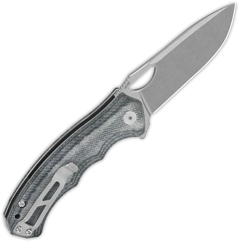 QSP Gorilla Linerlock EDC Knife Durable Denim Micarta Handle And 14C28N Stonewashed Blade For Everyday Carry by QSP Knife