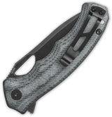 QSP Gorilla Linerlock Knife - Denim Canvas Micarta Handle 3.38in 14C28N Blade For EDC Outdoor Tasks by QSP Knife