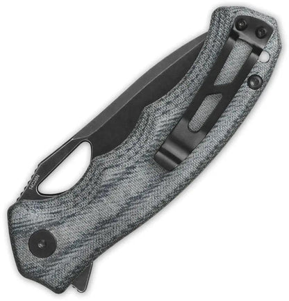 QSP Gorilla Linerlock Knife - Denim Canvas Micarta Handle 3.38in 14C28N Blade For EDC Outdoor Tasks by QSP Knife