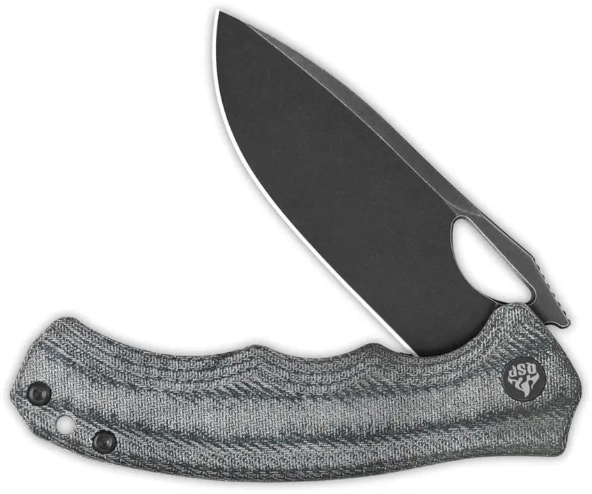 QSP Gorilla Linerlock Knife - Denim Canvas Micarta Handle 3.38in 14C28N Blade For EDC Outdoor Tasks by QSP Knife