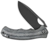 QSP Gorilla Linerlock Knife - Denim Canvas Micarta Handle 3.38in 14C28N Blade For EDC Outdoor Tasks by QSP Knife