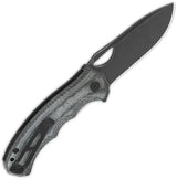 QSP Gorilla Linerlock Knife - Denim Canvas Micarta Handle 3.38in 14C28N Blade For EDC Outdoor Tasks by QSP Knife