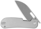 QSP Knife Variant PE Linerlock Ti QS154E - Ultralight Bead Blast Titanium Handle With 3-Inch Stonewash 14C28N Blade by QSP Knife